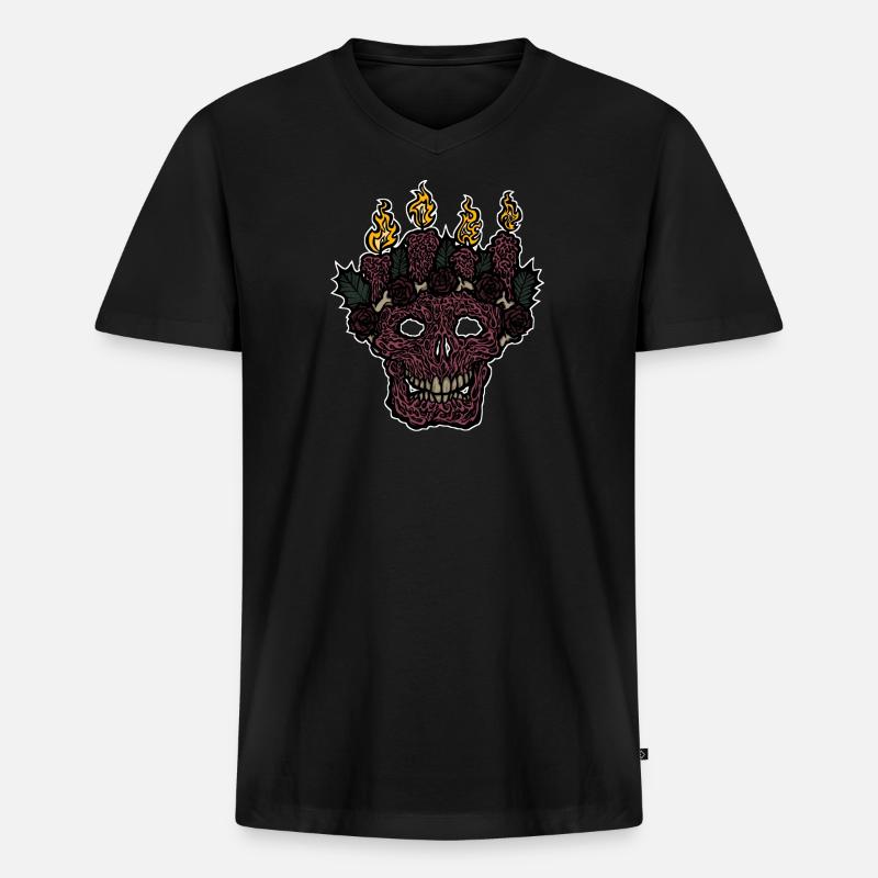 Bright Darkness - Männer Premium Bio T-Shirt mit V-Ausschnitt - Schwarz