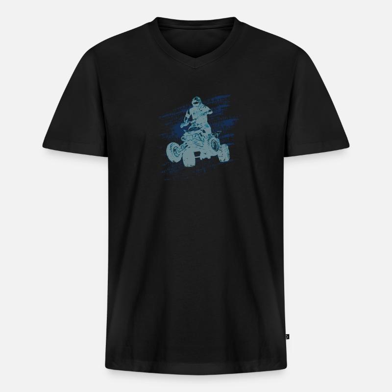 Quad ATV - Männer Premium Bio T-Shirt mit V-Ausschnitt - Schwarz
