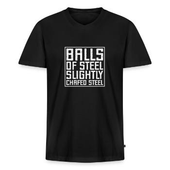 Pinball Machine Balls Of Steel Slightly Balls - Men's Premium Organic T-shirt with V-neck - black - Front - Nico (187cm)