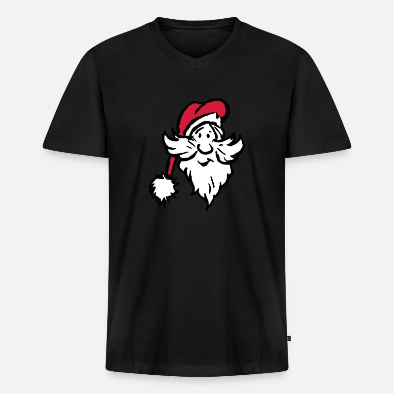 Weihnachtsmann-Ikone - Männer Premium Bio T-Shirt mit V-Ausschnitt - Schwarz