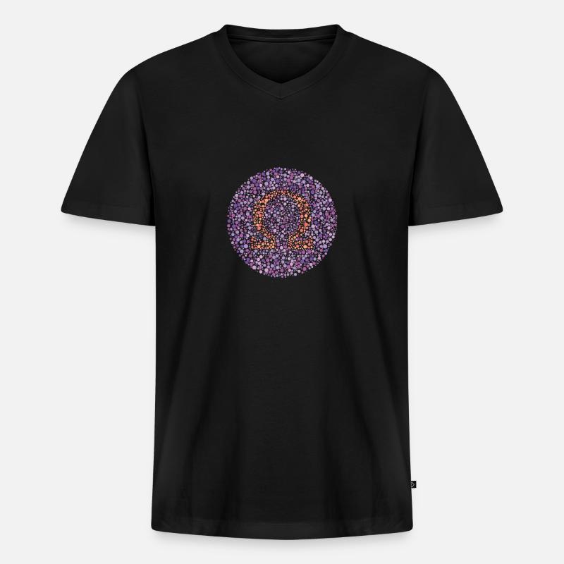 Omega-Sehtest - Männer Premium Bio T-Shirt mit V-Ausschnitt - Schwarz