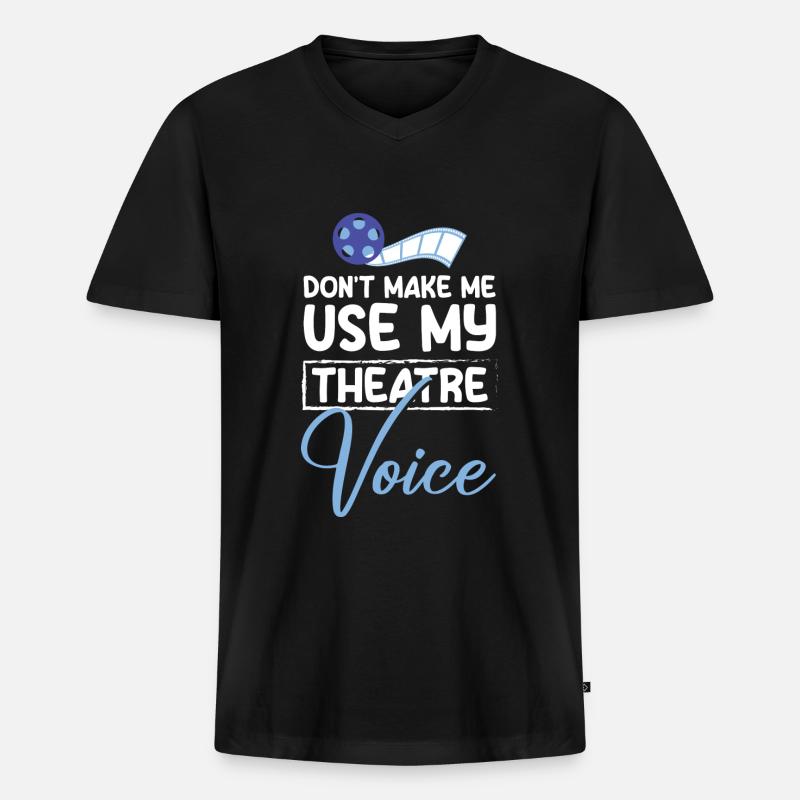 Schauspieler Maske Nerd - Männer Premium Bio T-Shirt mit V-Ausschnitt - Schwarz