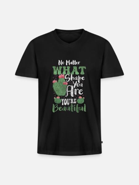 Cacti Prickly Summer - Men's Premium Organic T-shirt with V-neck - black