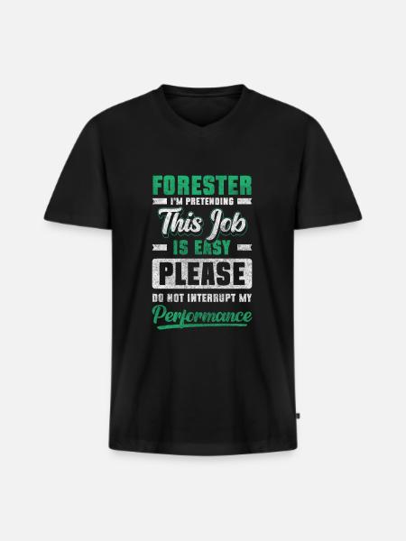 Waldarbeiter Forstbetrieb Beschützer - Männer Premium Bio T-Shirt mit V-Ausschnitt - Schwarz
