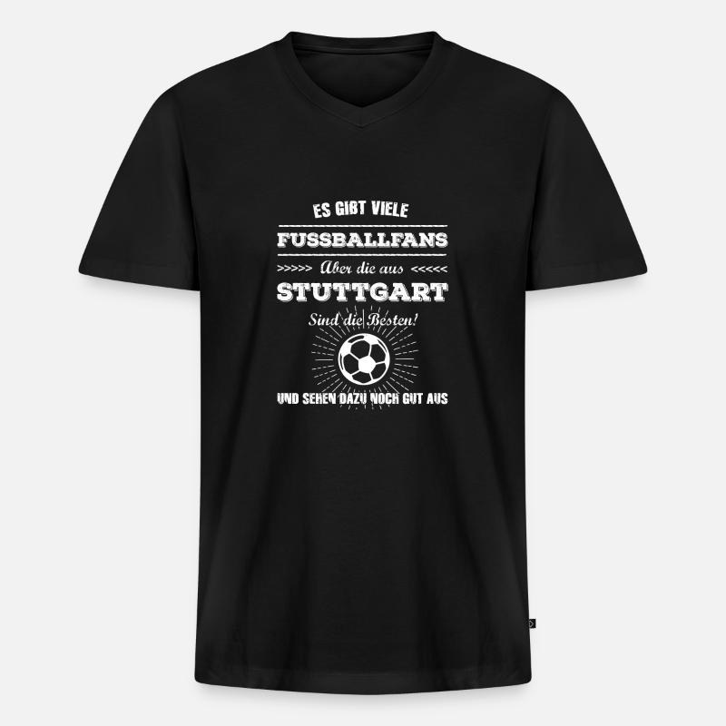 Stuttgart - Männer Premium Bio T-Shirt mit V-Ausschnitt - Schwarz