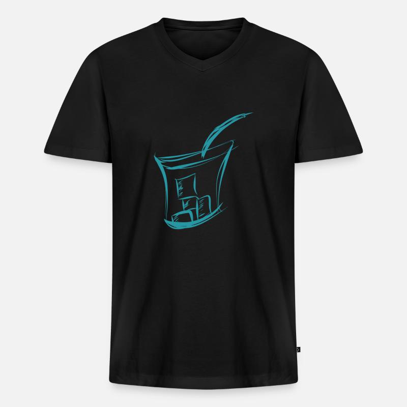 Drink Eiswuerfel Sommer - Männer Premium Bio T-Shirt mit V-Ausschnitt - Schwarz