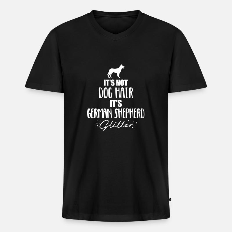 Schäferhund - Männer Premium Bio T-Shirt mit V-Ausschnitt - Schwarz