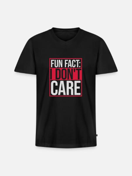 I don't care fact - Men's Premium Organic T-shirt with V-neck - black