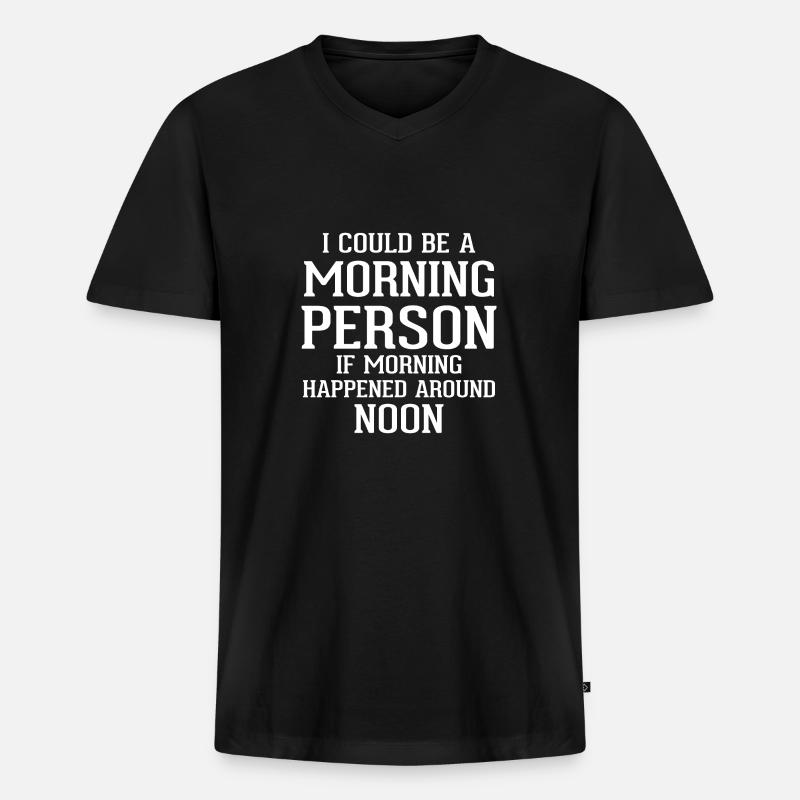 Langschläfer - Männer Premium Bio T-Shirt mit V-Ausschnitt - Schwarz