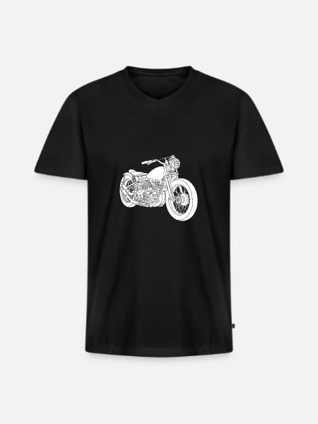 Motocyclette - T-shirt encolure en V Premium bio Homme - noir