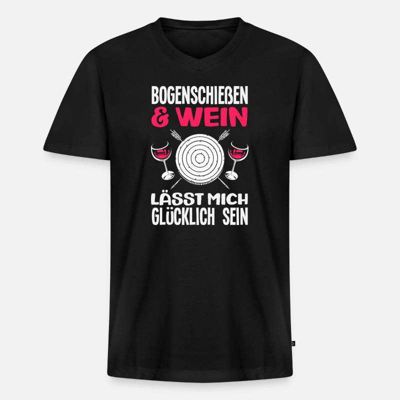 Ich gehe Bogenschießen - Männer Premium Bio T-Shirt mit V-Ausschnitt - Schwarz