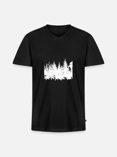 Forest Outline - Men's Premium Organic T-shirt with V-neck - black