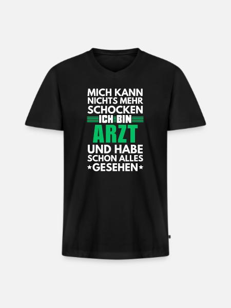 Médecin non choquable - T-shirt encolure en V Premium bio Homme - noir