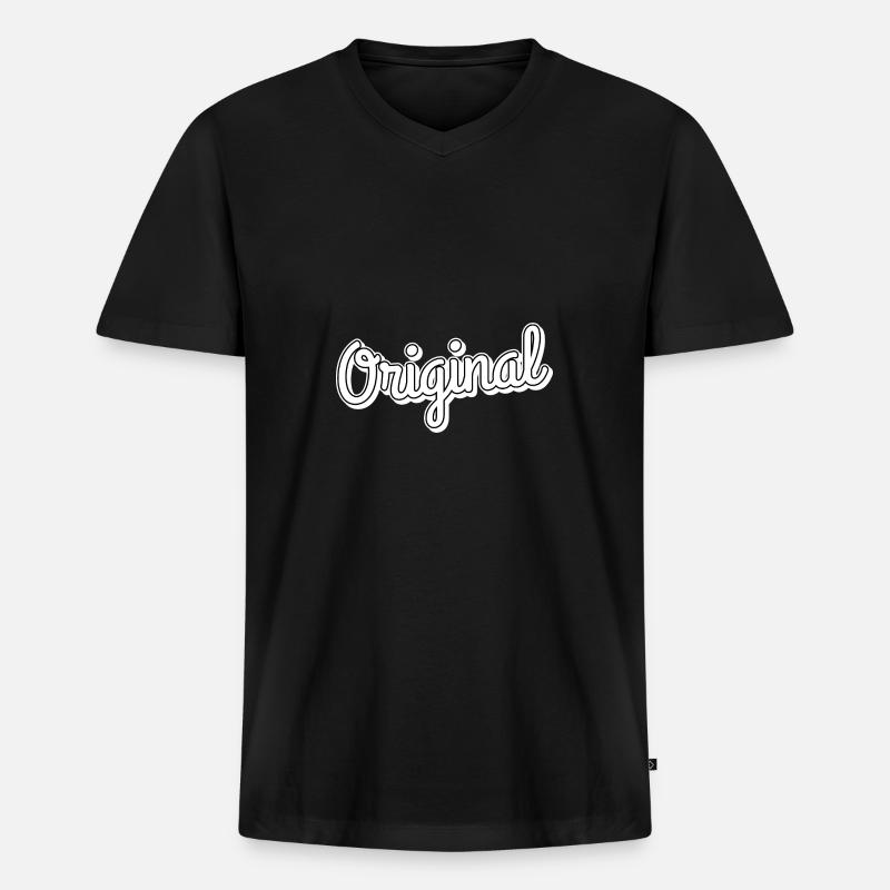 Original - Männer Premium Bio T-Shirt mit V-Ausschnitt - Schwarz