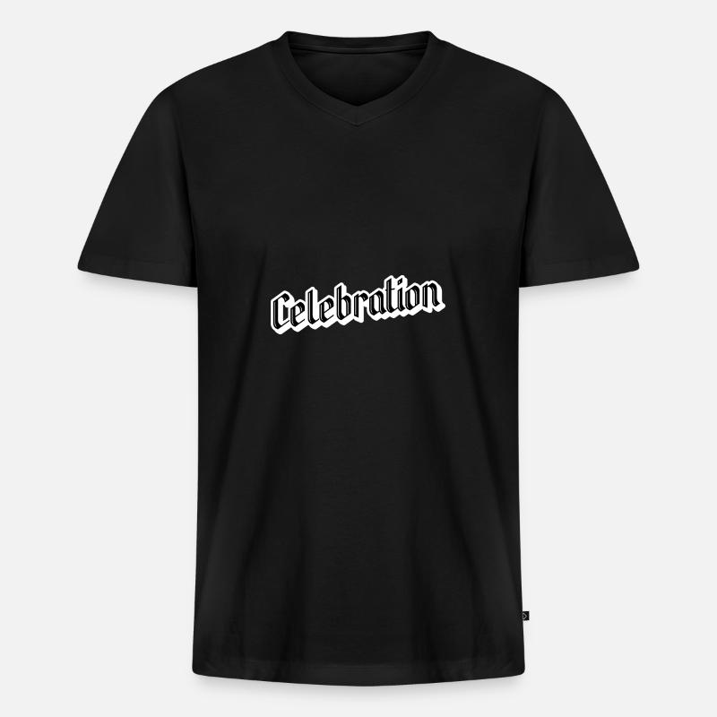 Celebration - Männer Premium Bio T-Shirt mit V-Ausschnitt - Schwarz
