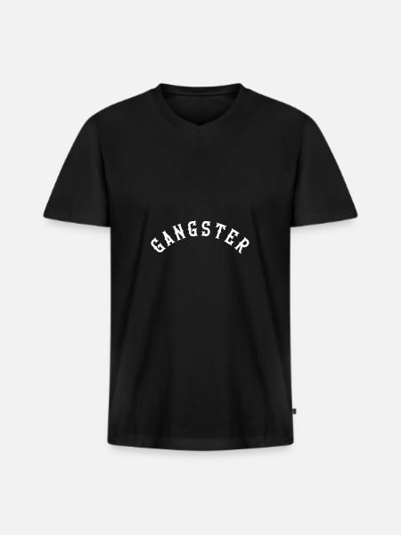Gangster - Men's Premium Organic T-shirt with V-neck - black