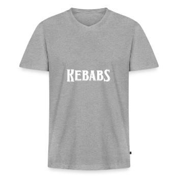 Brochettes - T-shirt encolure en V Premium bio Homme - gris chiné - Devant