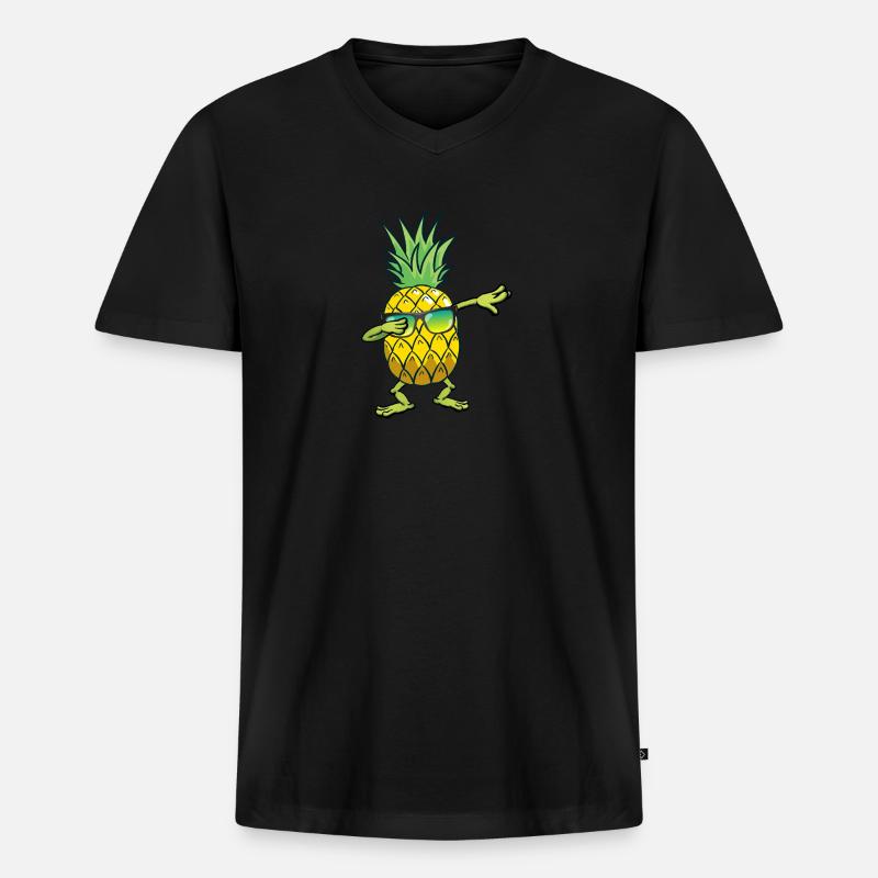 sommer ananas dab geschenk geschenkidee - Männer Premium Bio T-Shirt mit V-Ausschnitt - Schwarz