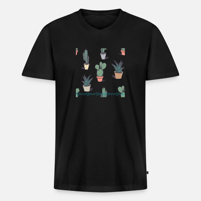 test design sprd 48 1 - Männer Premium Bio T-Shirt mit V-Ausschnitt - Schwarz