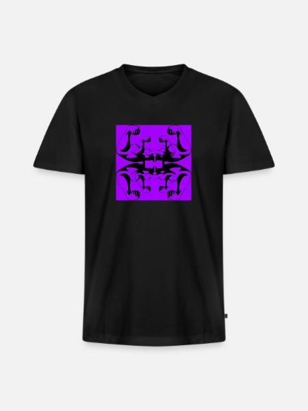 Purple Powerful - T-shirt encolure en V Premium bio Homme - noir