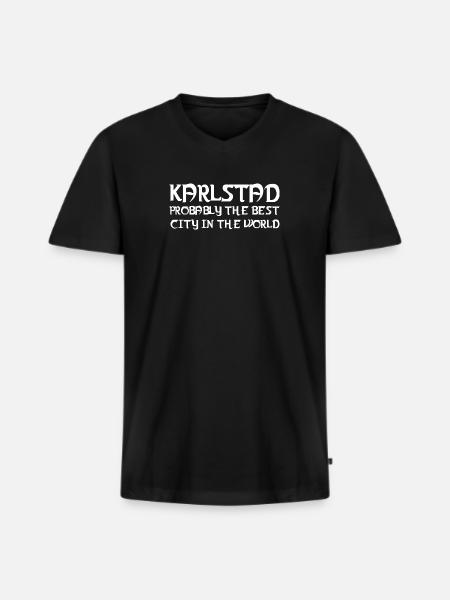 Karlstad Beste Stadtgrafik - Männer Premium Bio T-Shirt mit V-Ausschnitt - Schwarz