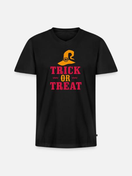 Trick or Treat - Men's Premium Organic T-shirt with V-neck - black