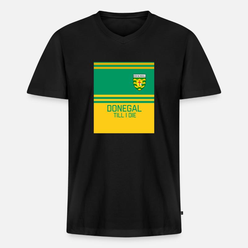 Donegal GAA - Männer Premium Bio T-Shirt mit V-Ausschnitt - Schwarz