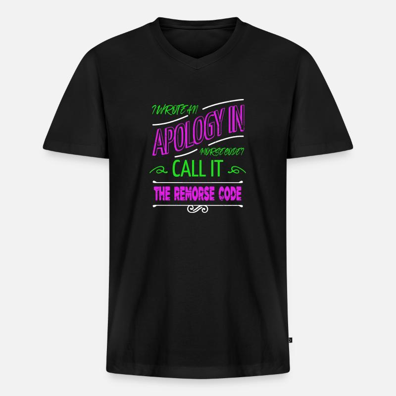 college student programming computer language - Männer Premium Bio T-Shirt mit V-Ausschnitt - Schwarz