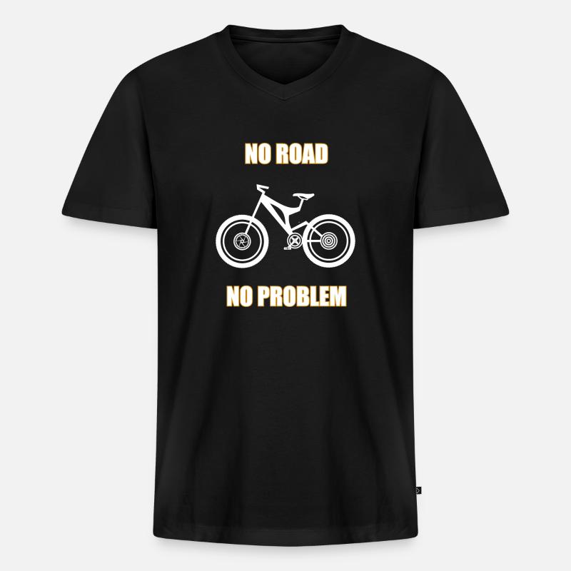 No Road No Problem - Männer Premium Bio T-Shirt mit V-Ausschnitt - Schwarz