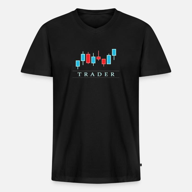 Schwarzer Trader - Männer Premium Bio T-Shirt mit V-Ausschnitt - Schwarz