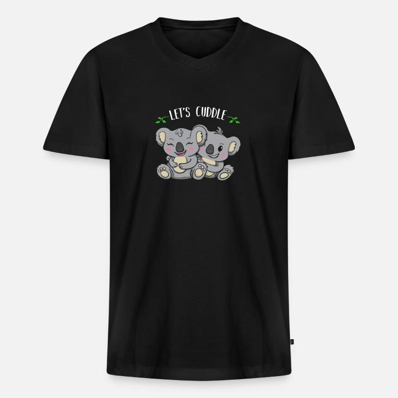 Koala Koalabär Kuschel Geschenk - Männer Premium Bio T-Shirt mit V-Ausschnitt - Schwarz