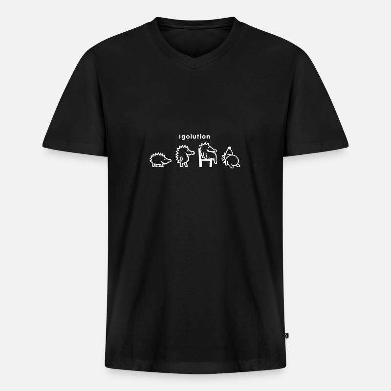 Cute hedgehog - Igolution - Men's Premium Organic T-shirt with V-neck - black