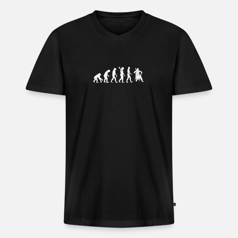 Cello Instrument Evolution - Männer Premium Bio T-Shirt mit V-Ausschnitt - Schwarz