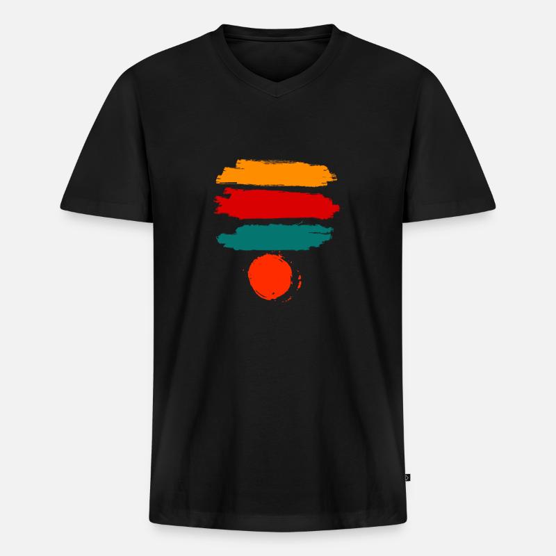 Pinsel Strich - Männer Premium Bio T-Shirt mit V-Ausschnitt - Schwarz