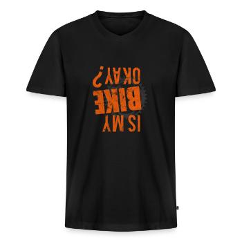 Bike MTB Mountainbike - Bike okay? - Men's Premium Organic T-shirt with V-neck - black - Front - Nico (187cm)