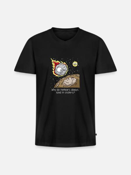 Meteor Meteorite Comet Impact Crater Gift - Men's Premium Organic T-shirt with V-neck - black