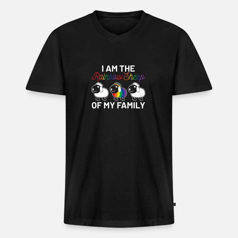 lgbt - Männer Premium Bio T-Shirt mit V-Ausschnitt - Schwarz