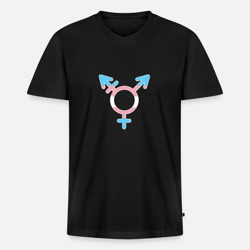 lgbt - Männer Premium Bio T-Shirt mit V-Ausschnitt - Schwarz