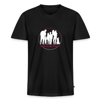 Söhner et Haverie, frères et soeurs de la famille Sixpack - T-shirt encolure en V Premium bio Homme - noir - Devant - Nico (187cm)