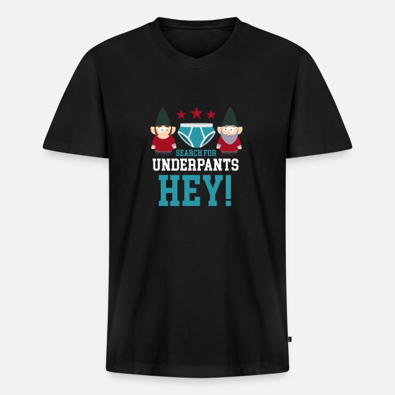 Search for underpants hey! - Männer Premium Bio T-Shirt mit V-Ausschnitt - Schwarz