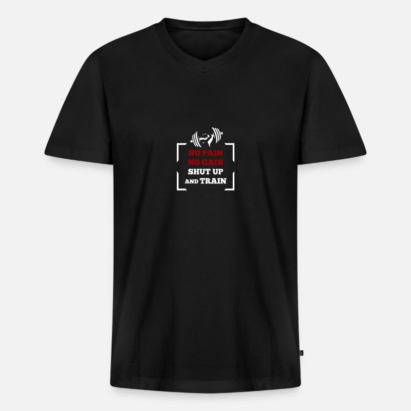 training - Männer Premium Bio T-Shirt mit V-Ausschnitt - Schwarz