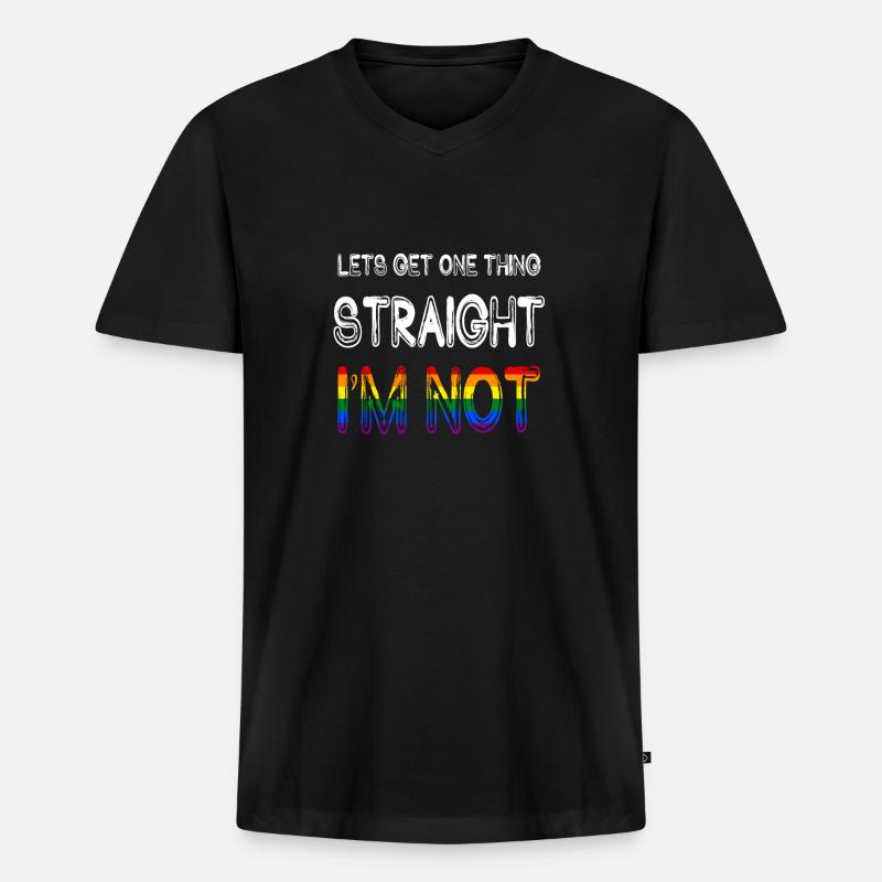 LGBT - Männer Premium Bio T-Shirt mit V-Ausschnitt - Schwarz
