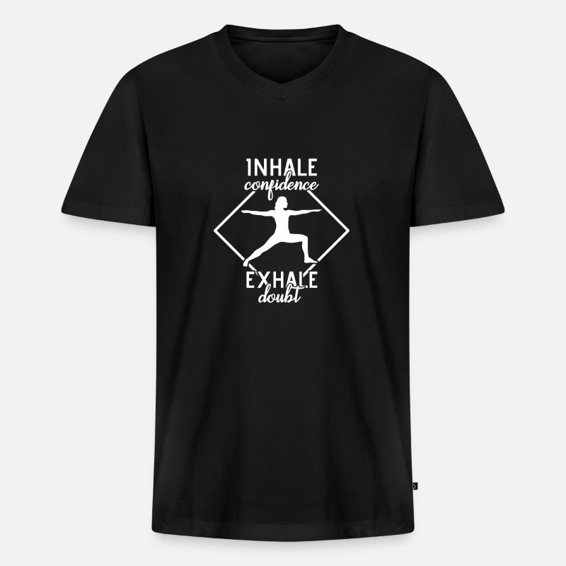 yoga - Männer Premium Bio T-Shirt mit V-Ausschnitt - Schwarz