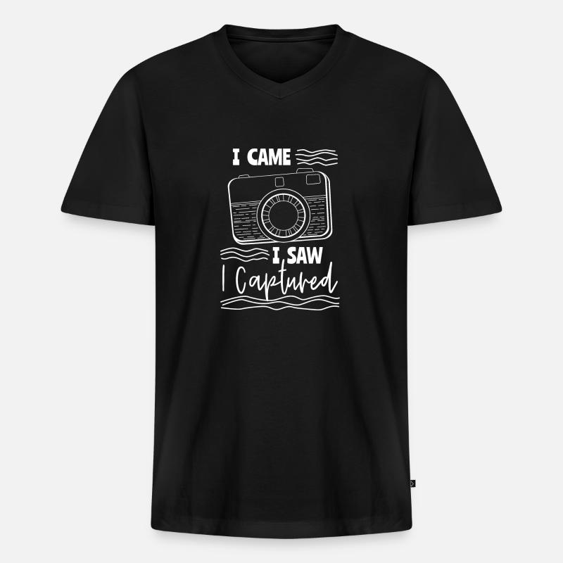 fotograf - Männer Premium Bio T-Shirt mit V-Ausschnitt - Schwarz