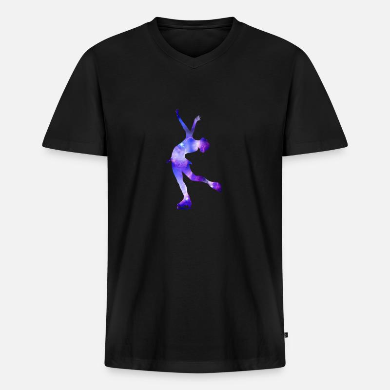 Eiskunstlauf Geschenk Eiskunstläufer Mädchen - Männer Premium Bio T-Shirt mit V-Ausschnitt - Schwarz