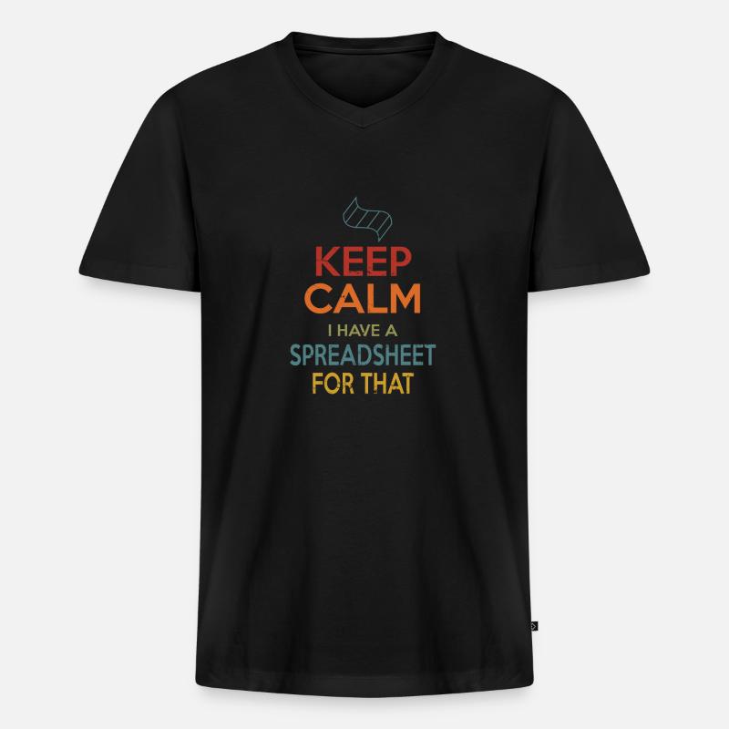 Halten Sie Ruhe Kalkulationstabelle - Männer Premium Bio T-Shirt mit V-Ausschnitt - Schwarz