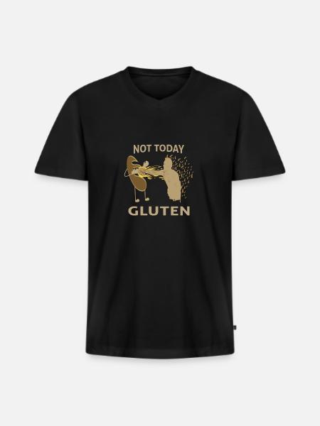 Funny gluten free gift - Men's Premium Organic T-shirt with V-neck - black