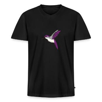 Unterstützung für asexuelle Stolzflaggen - Männer Premium Bio T-Shirt mit V-Ausschnitt - Schwarz - Vorne - Nico (187cm)