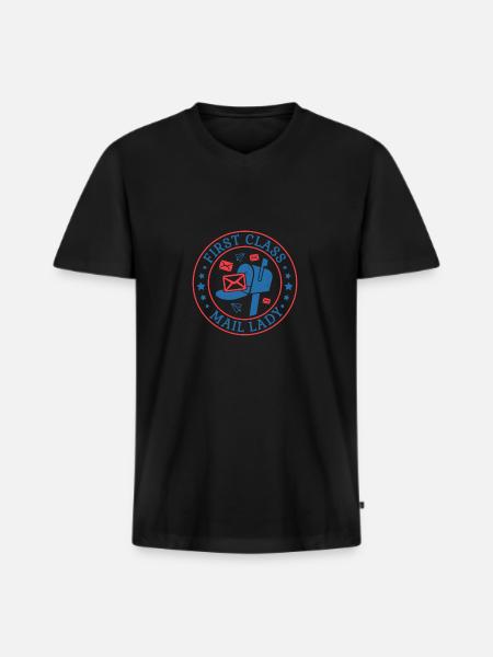 Postman Postman Postman Postman - Men's Premium Organic T-shirt with V-neck - black