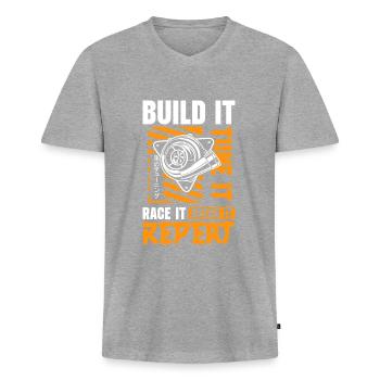 Tuner mechanische schroevendraaier hoogglans - Mannen Premium Bio T-shirt met V-hals - grijs gemêleerd - Voor